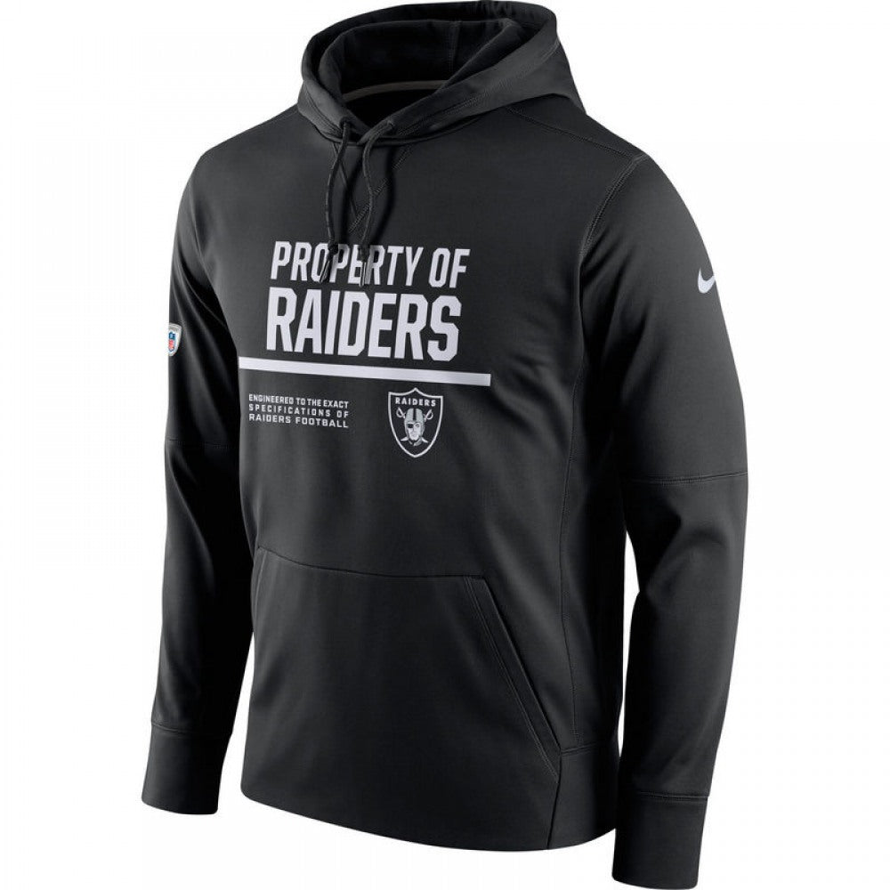 Men's Oakland Raiders Black Circuit Property Of Performance Pullover Hoodie 