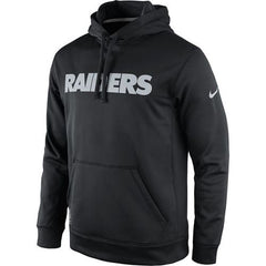 Men's Oakland Raiders Black KO Wordmark Performance Hoodie 