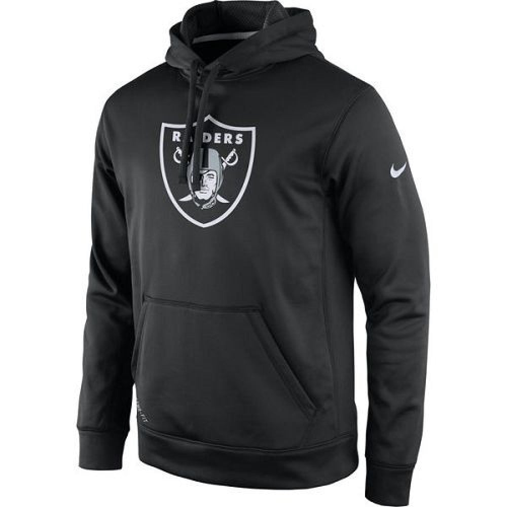 Men's Oakland Raiders Black Practice Performance Pullover Hoodie 