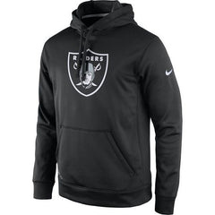 Men's Oakland Raiders Black Practice Performance Pullover Hoodie 