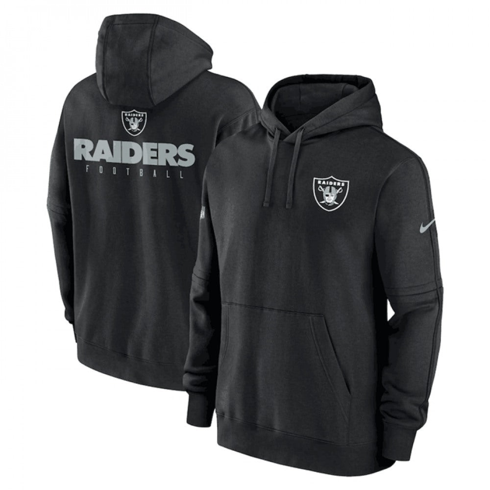 Men's Las Vegas Raiders Black Sideline Club Fleece Pullover Hoodie 