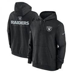 Men's Las Vegas Raiders Black Sideline Club Fleece Pullover Hoodie 