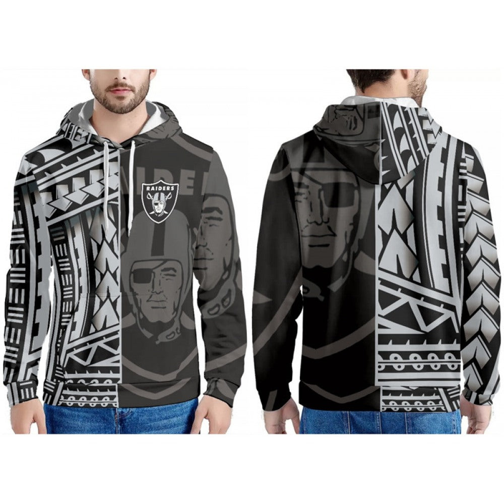 Men's Las Vegas Raiders Black/White Pullover Hoodie 