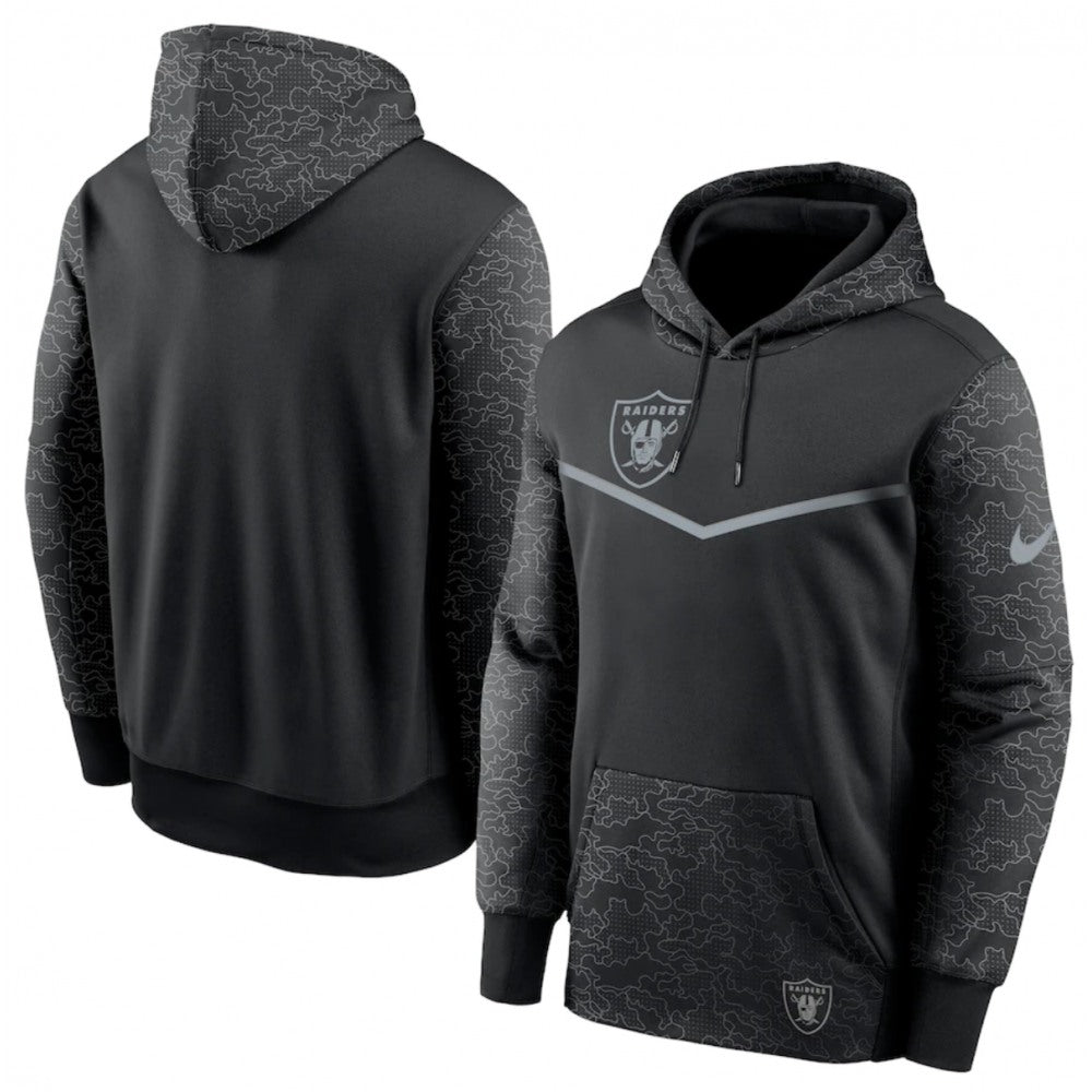 Men's Las Vegas Raiders Black Reflective Therma Hoodie 