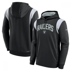 Men's Las Vegas Raiders Black Sideline Stack Performance Pullover Hoodie 001 