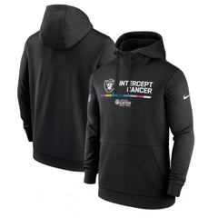 Men's Las Vegas Raiders 2022 Black Crucial Catch Therma Performance Pullover Hoodie 