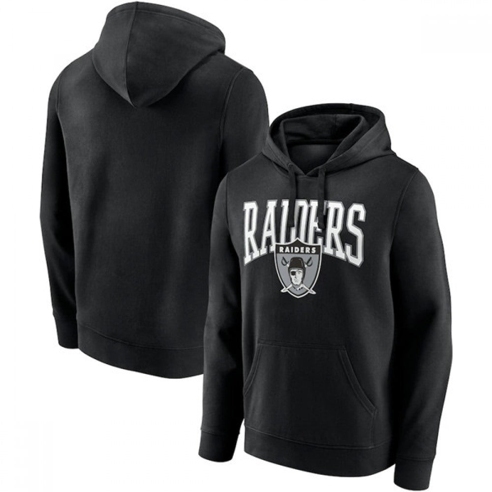Men's Las Vegas Raiders Black Gridiron Classics Campus Standard Pullover Hoodie 