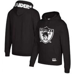 Men's Las Vegas Raiders Black Mitchell & Ness Logo Big Face Pullover Hoodie 