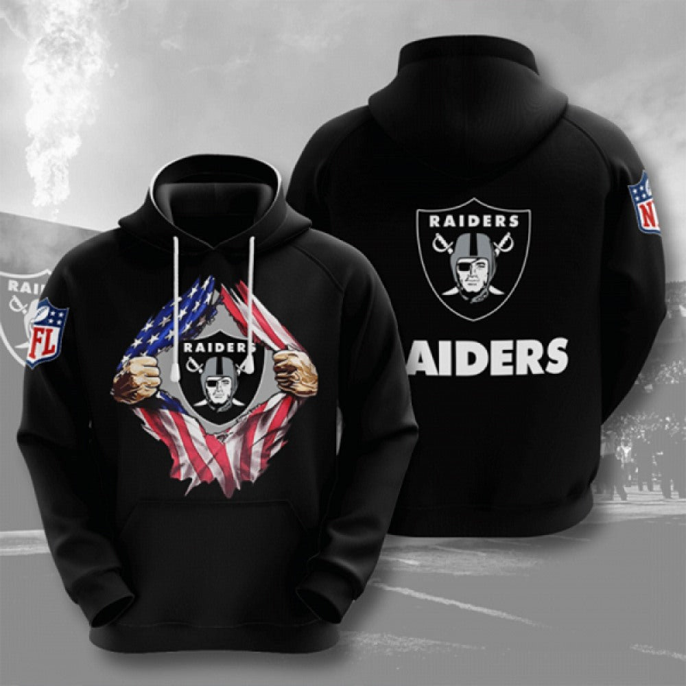 Men's Las Vegas Raiders Black 3D Trending T-Shirt Hoodie 