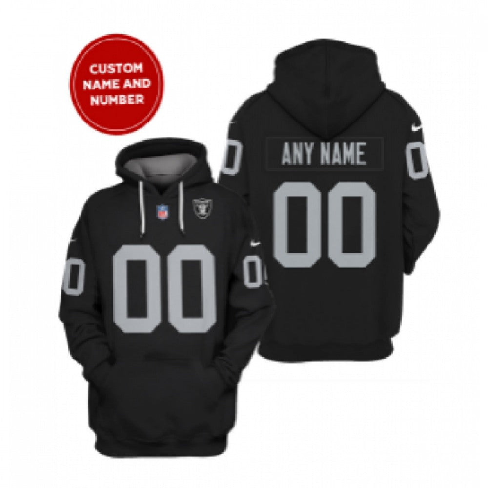 Men's Las Vegas Raiders Active Player Custom 2021 Black Pullover Hoodie 