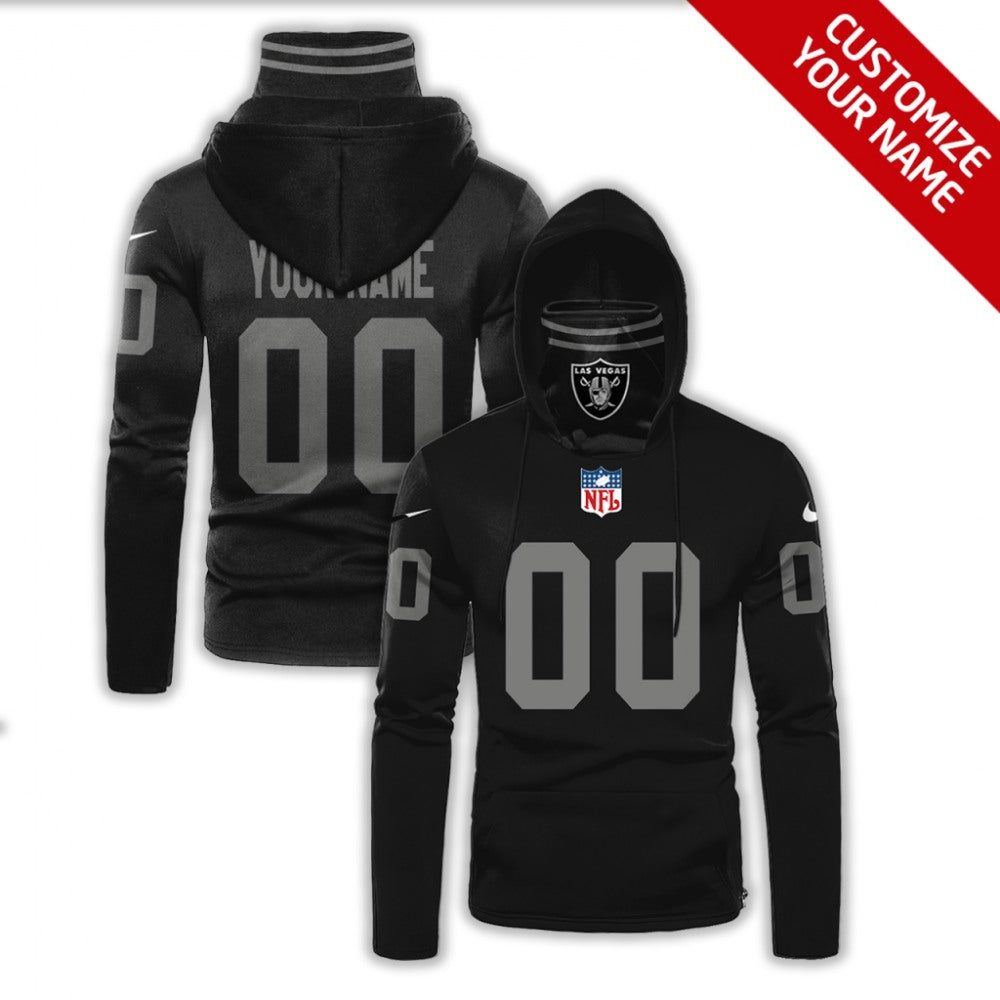 Men's Las Vegas Raiders 2020 Black Customize Hoodie Mask 