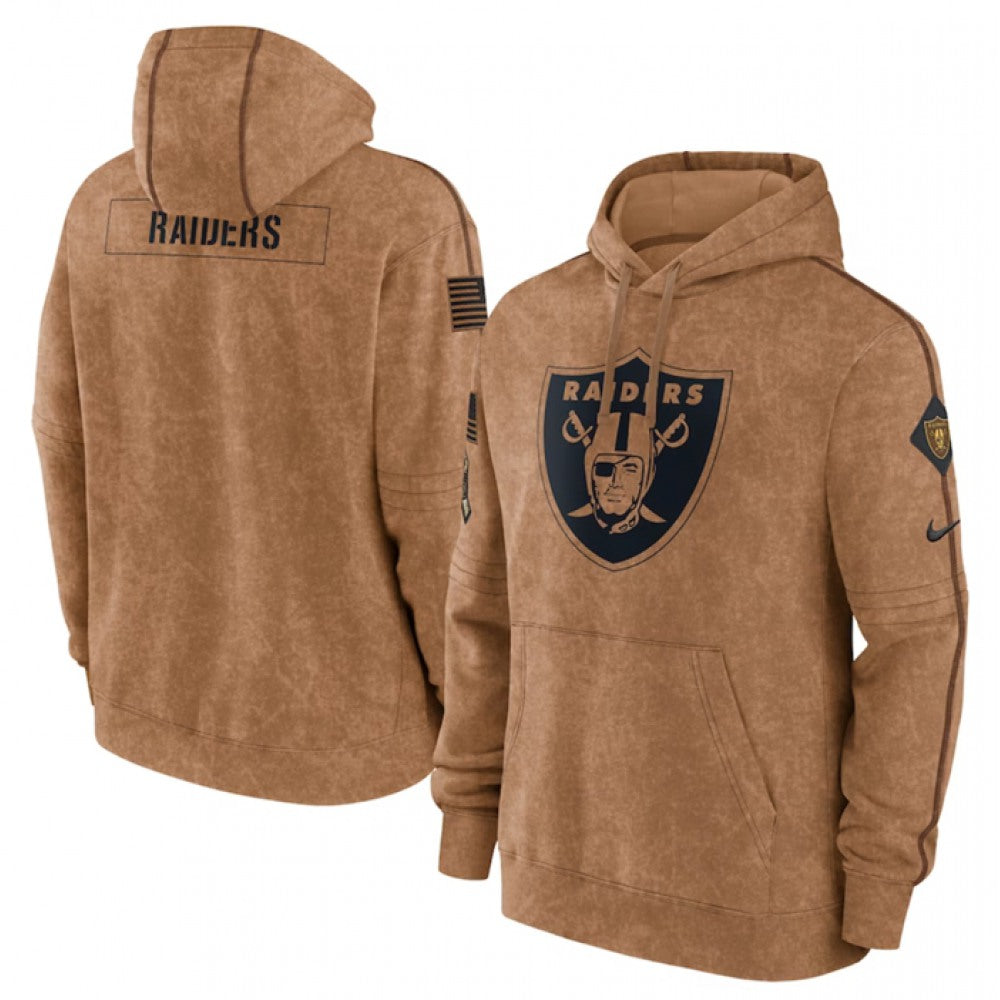 Men's Las Vegas Raiders 2023 Brown Salute to Service Pullover Hoodie 