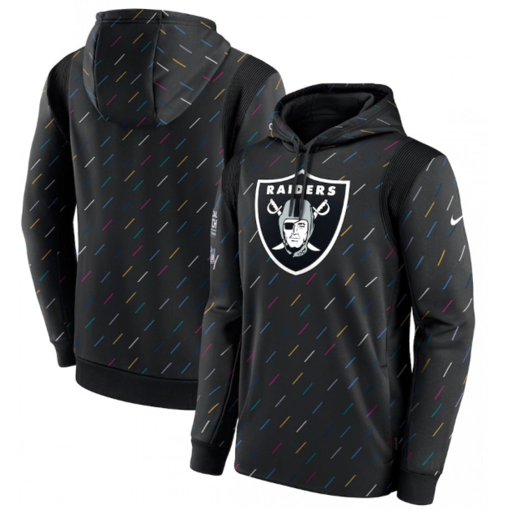Men's Las Vegas Raiders 2021 Charcoal Crucial Catch Therma Pullover Hoodie 