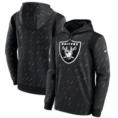 Men's Las Vegas Raiders 2021 Charcoal Crucial Catch Therma Pullover Hoodie 