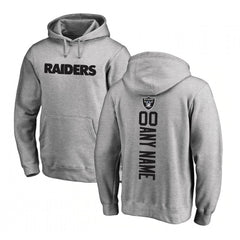 Men's Las Vegas Raiders Customized Grey Pullover NFL Hoodie 