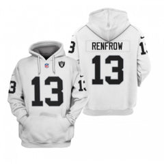 Men's Las Vegas Raiders #13 Hunter Renfrow 2021 White Pullover Hoodie 
