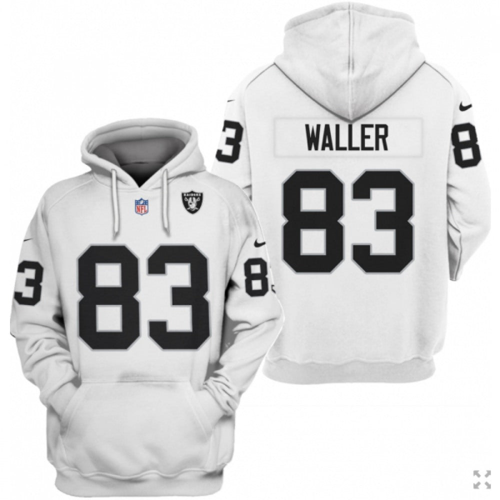 Men's Las Vegas Raiders #83 Darren Waller 2021 White Pullover Hoodie 