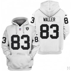 Men's Las Vegas Raiders #83 Darren Waller 2021 White Pullover Hoodie 