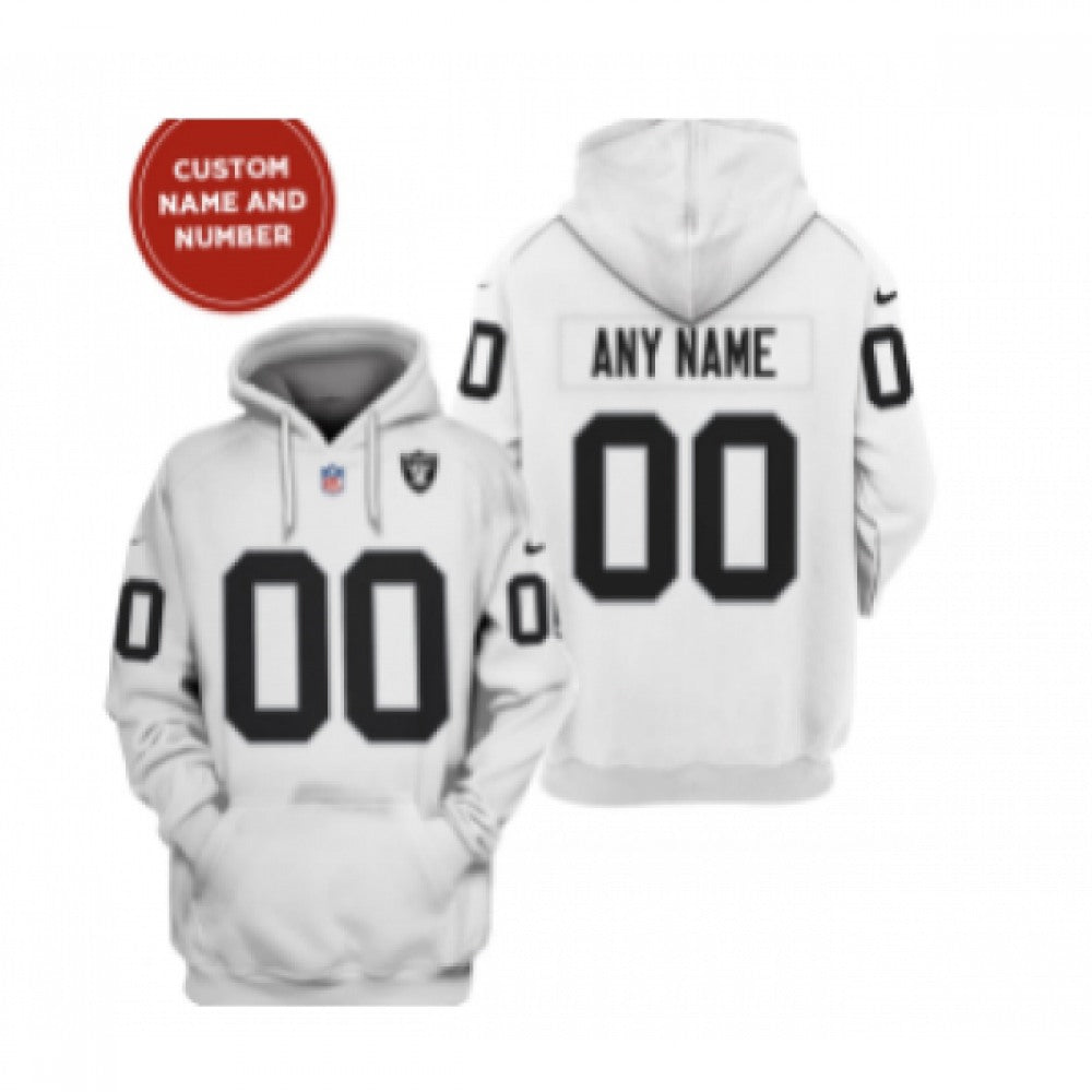 Men's Las Vegas Raiders Active Player Custom 2021 White Pullover Hoodie 