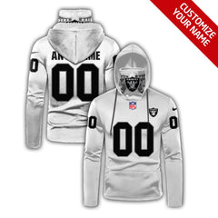 Men's Las Vegas Raiders 2020 White Customize Hoodie Mask 