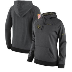 Women's Oakland Raiders Anthracite Salute to Service Player Performance Hoodie 