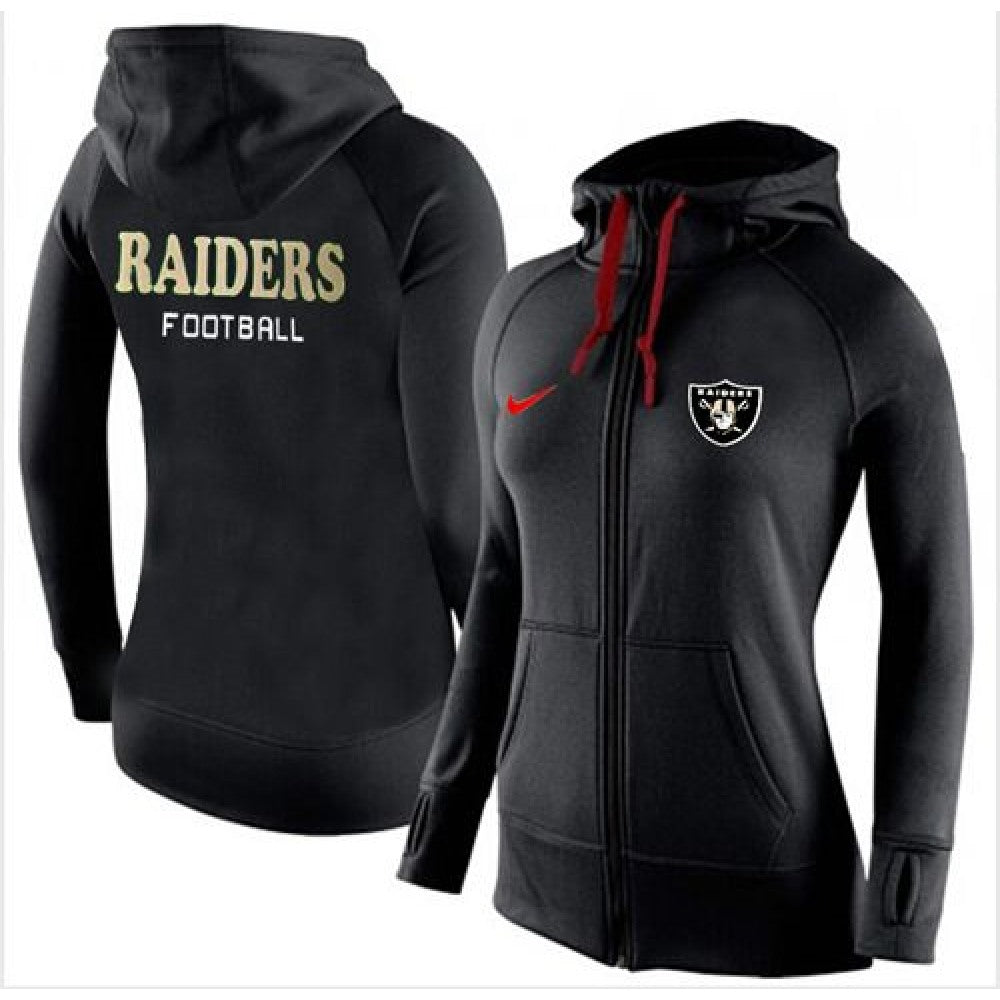 Women's Oakland Raiders Full-Zip Performance Hoodie Black_1 