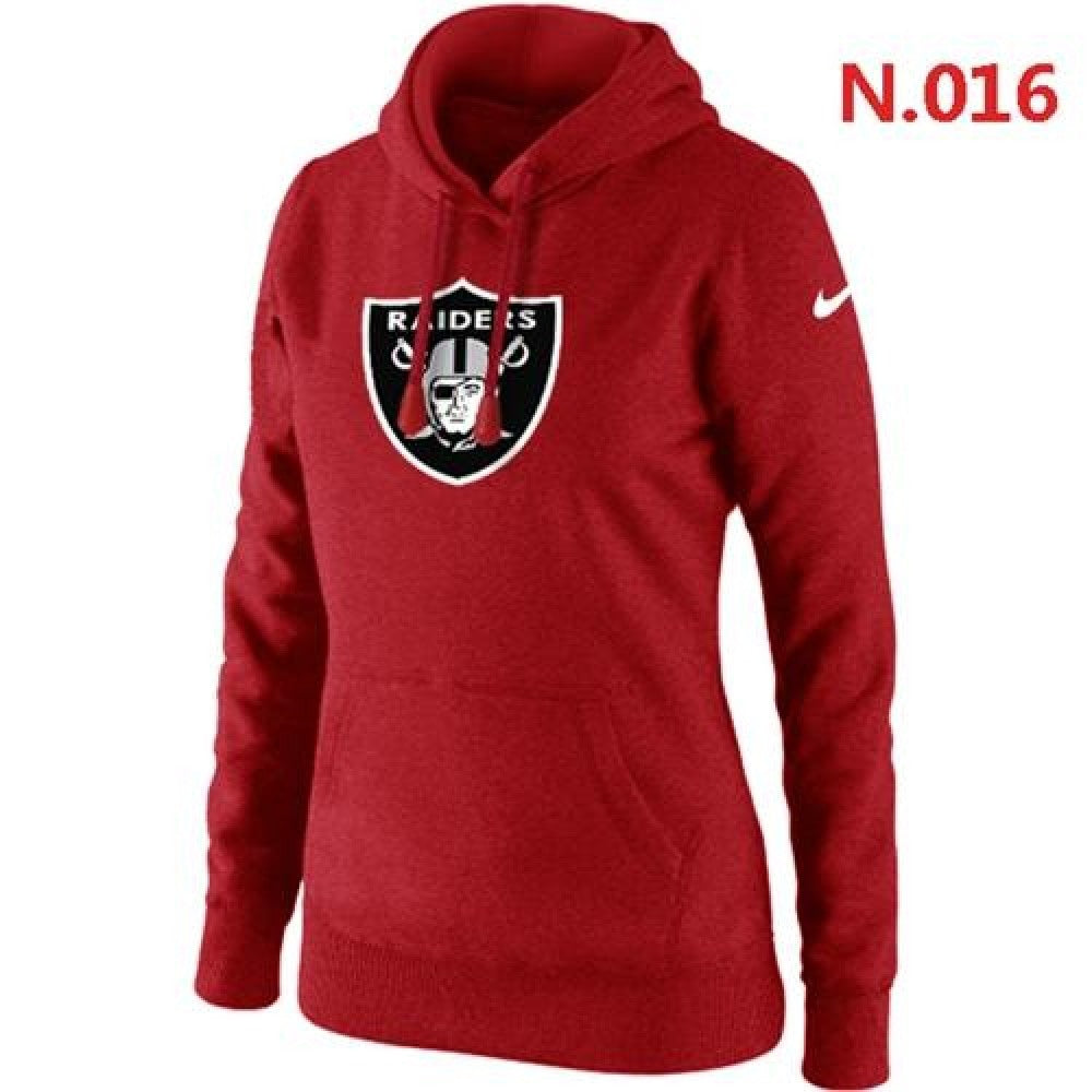 Women's Oakland Raiders Logo Pullover Hoodie Red 