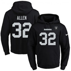 Raiders #32 Marcus Allen Black Name & Number Pullover NFL Hoodie 