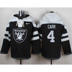 Raiders #4 Derek Carr Black Player Pullover NFL Hoodie 