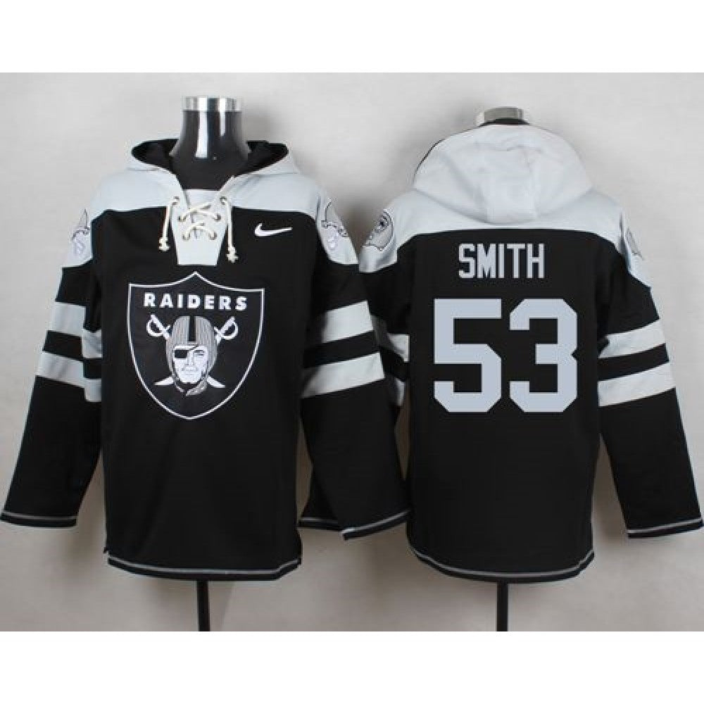 Raiders #53 Malcolm Smith Black Player Pullover NFL Hoodie 
