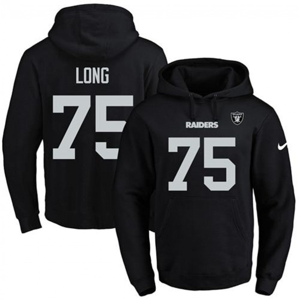 Raiders #75 Howie Long Black Name & Number Pullover NFL Hoodie 