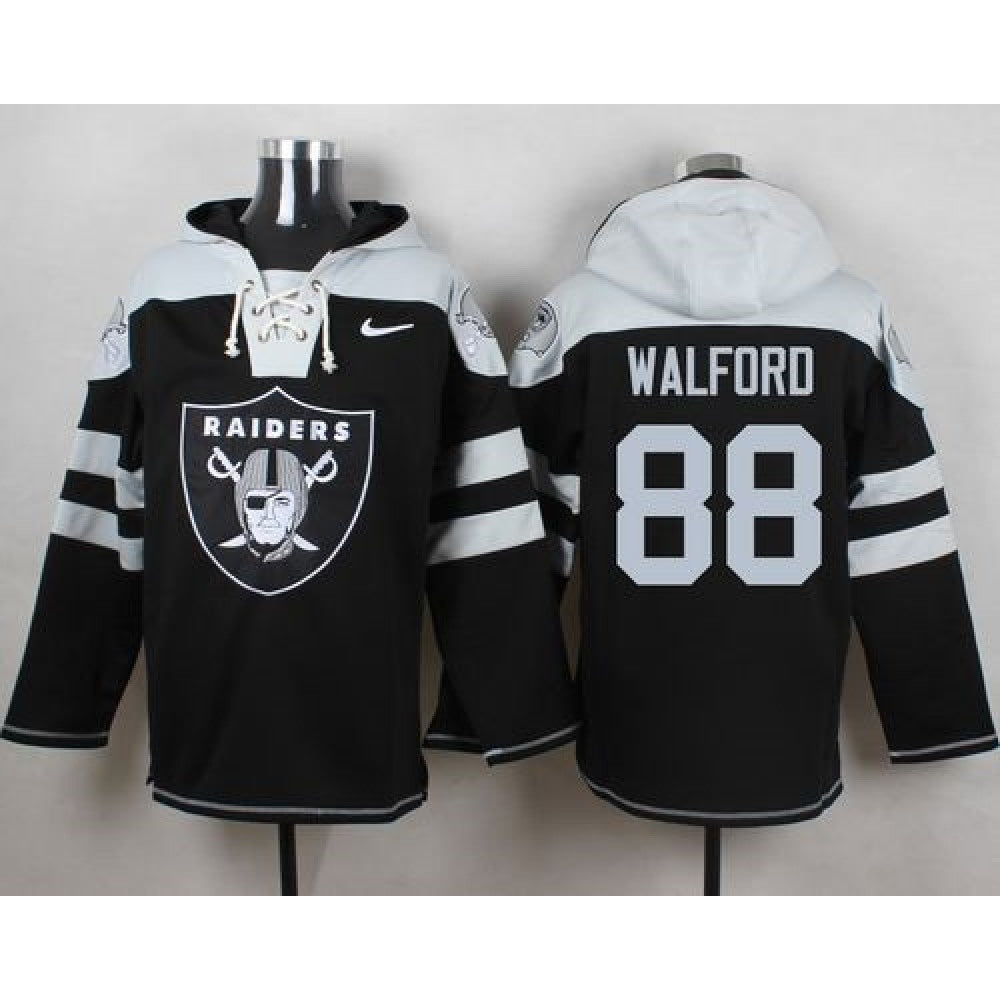 Raiders #88 Clive Walford Black Player Pullover NFL Hoodie 