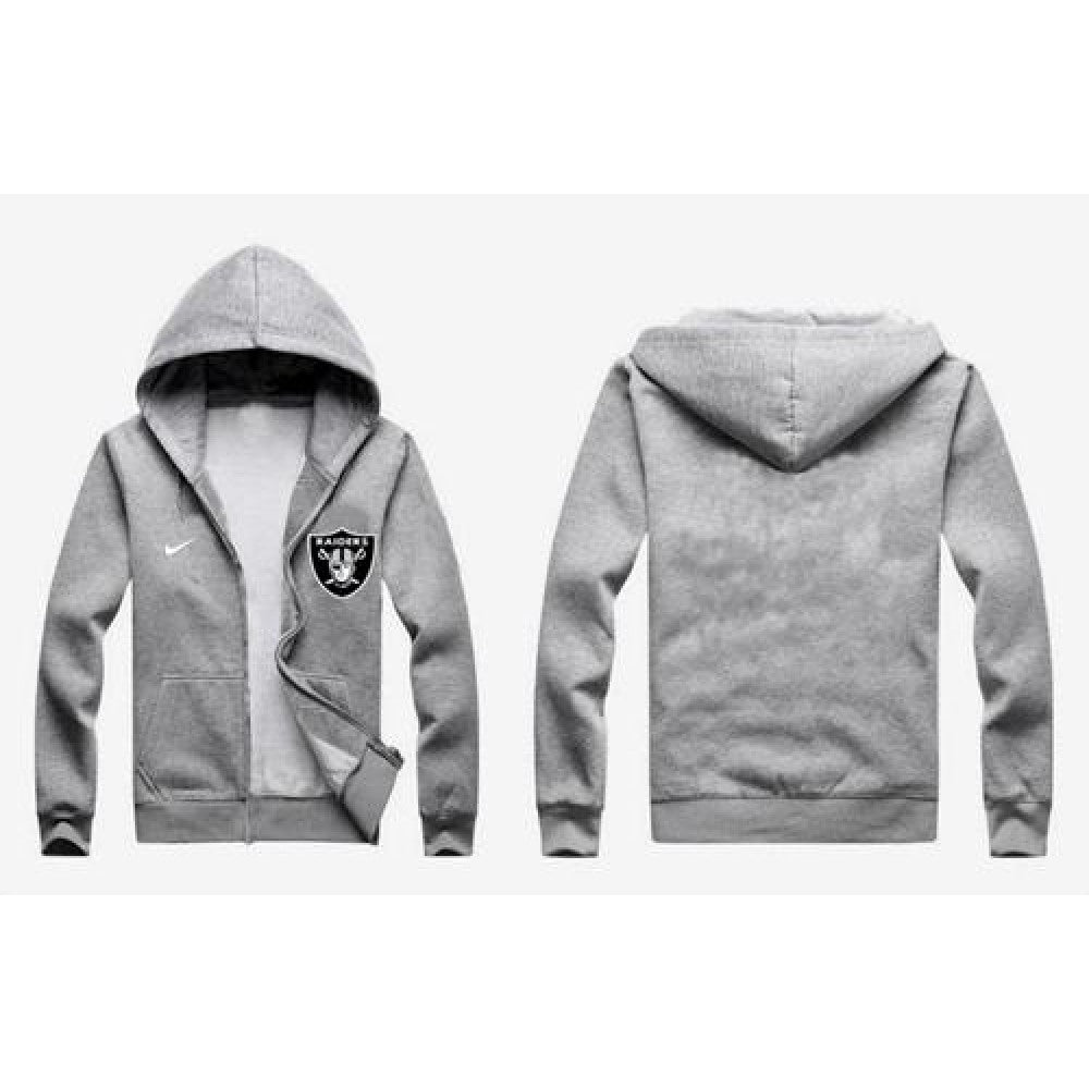 Oakland Raiders Authentic Logo Hoodie Grey 