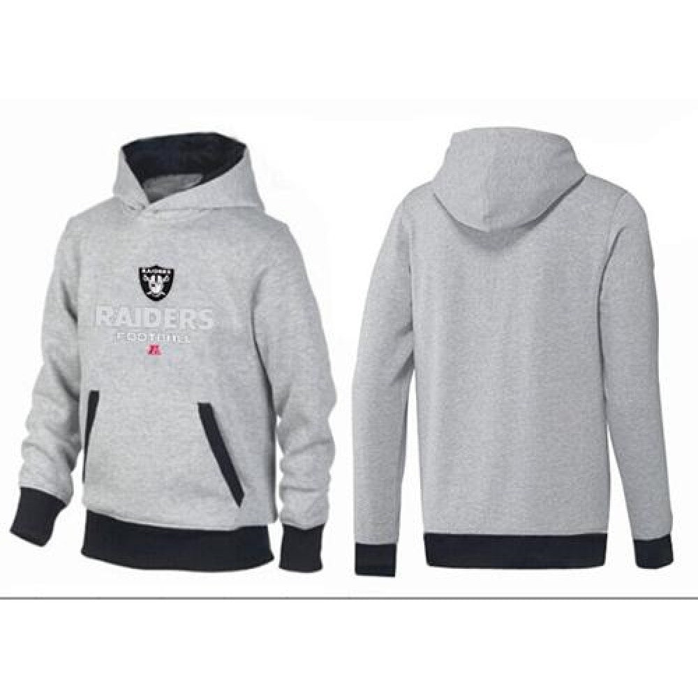 Oakland Raiders Critical Victory Pullover Hoodie Grey & Black 