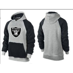 Oakland Raiders Logo Pullover Hoodie Grey & Blue 
