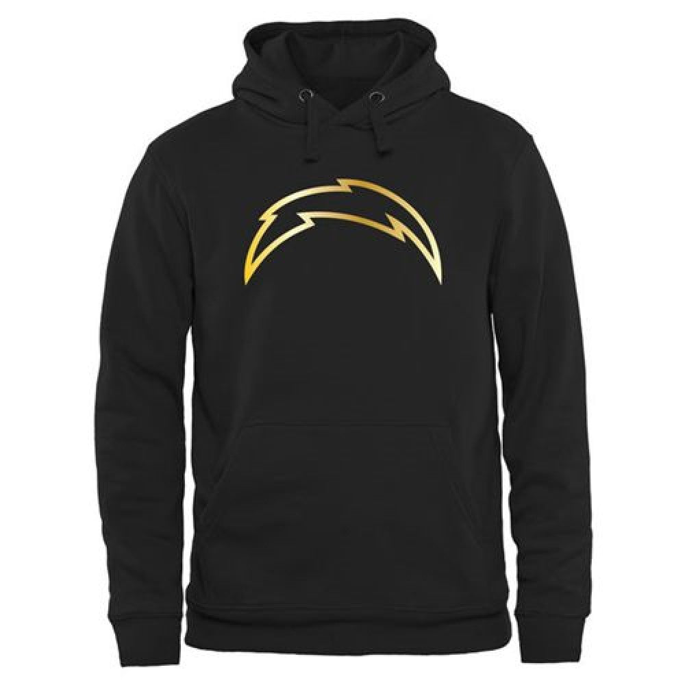 Men's San Diego Chargers Pro Line Black Gold Collection Pullover Hoodie 
