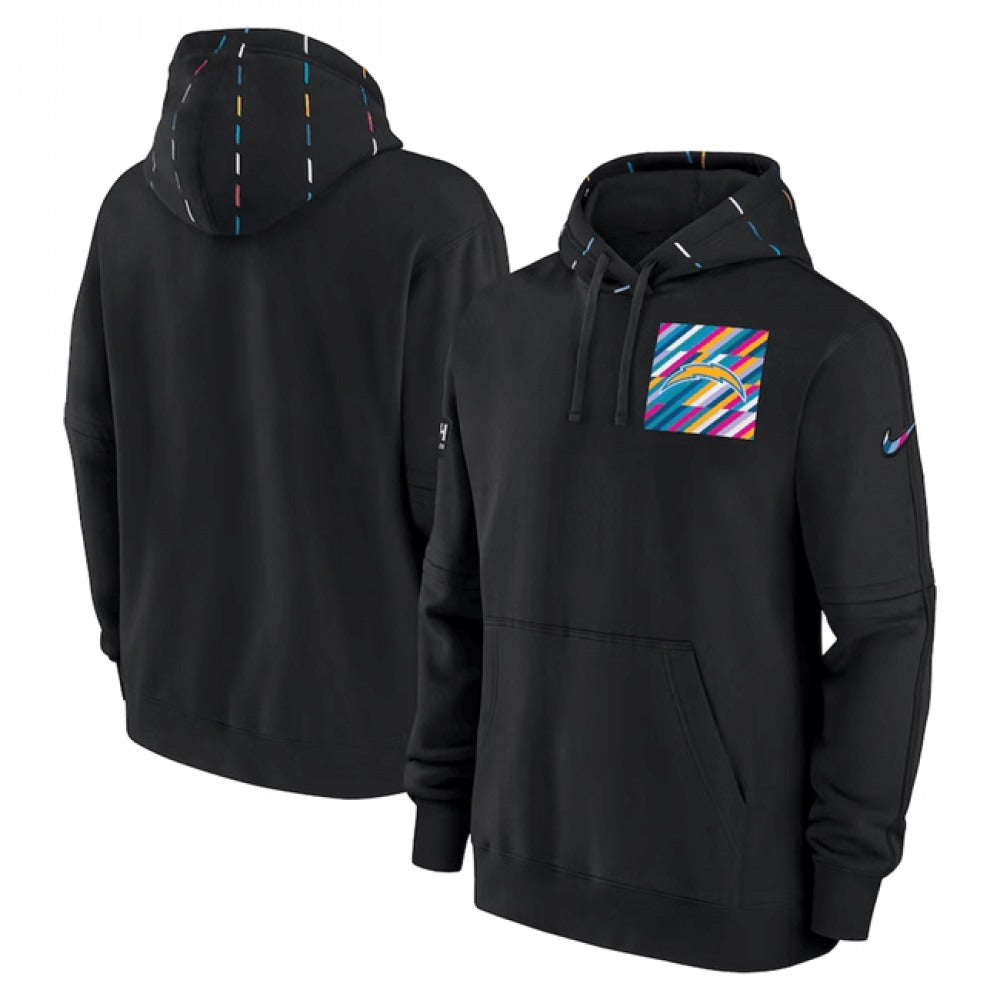 Men's Los Angeles Chargers Black 2023 Crucial Catch Club Pullover Hoodie 