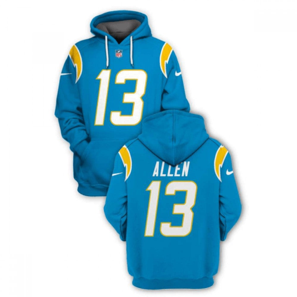 Men's Los Angeles Chargers #13 Keenan Allen 2021 Blue Pullover Hoodie 