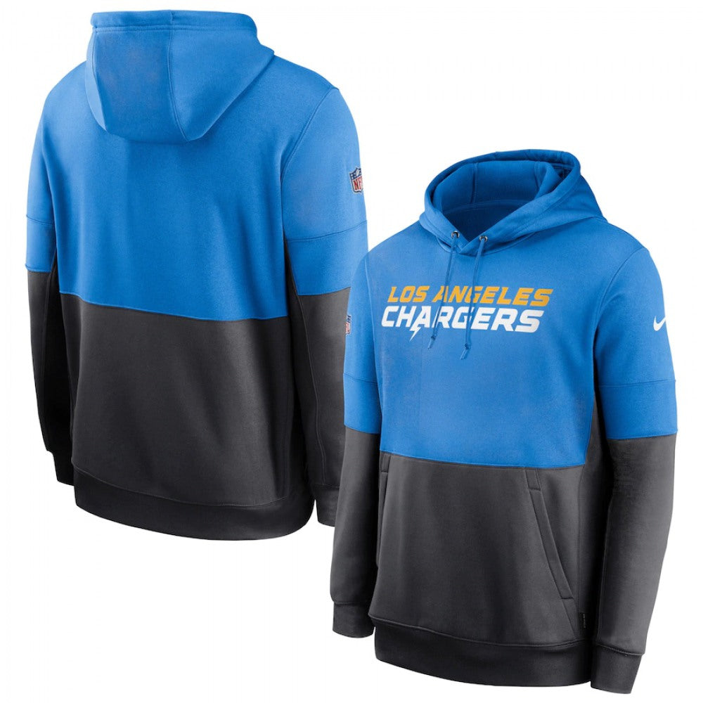 Men's Los Angeles Chargers Powder Blue/Navy Sideline Impact Lockup Performance Pullover Hoodie 