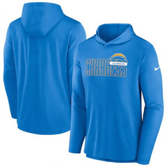 Men's Los Angeles Chargers Blue Lightweight Performance Hoodie 
