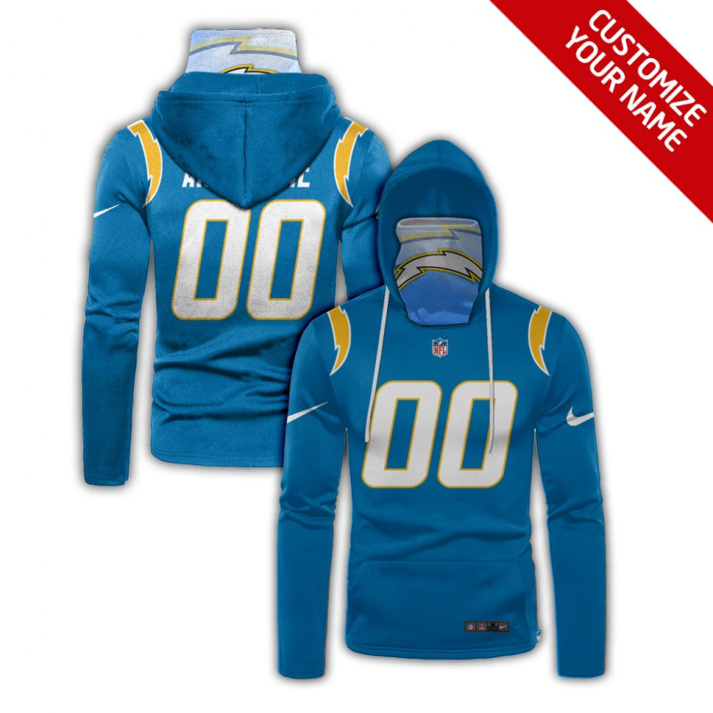 Men's Los Angeles Chargers 2020 Blue Customize Hoodie Mask 