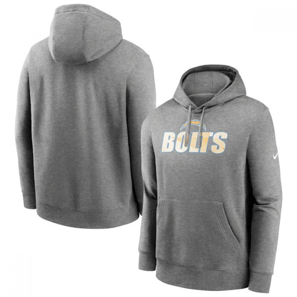 Men's Los Angeles Chargers Heathered Charcoal Fan Gear Local Club Pullover Hoodie 