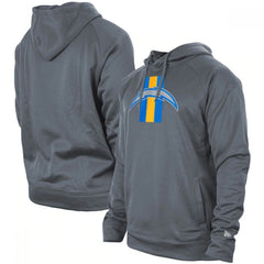 Men's Los Angeles Chargers Gray New Era Training Camp Raglan Pullover Hoodie 