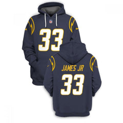 Men's Los Angeles Chargers #33 Derwin James JR 2021 Navy Pullover Hoodie 