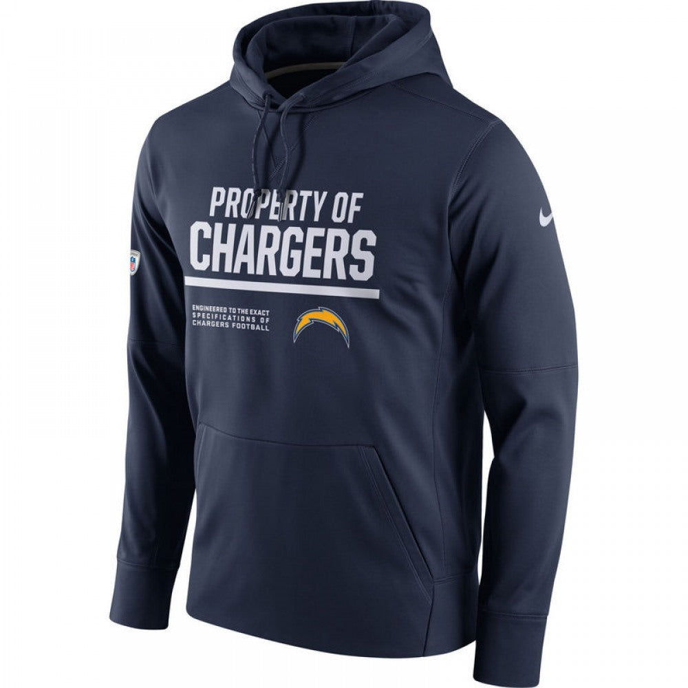 Men's Los Angeles Chargers Navy Circuit Property Of Performance Pullover Hoodie 