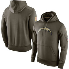 Men's San Diego Chargers Olive Salute To Service KO Performance Hoodie 