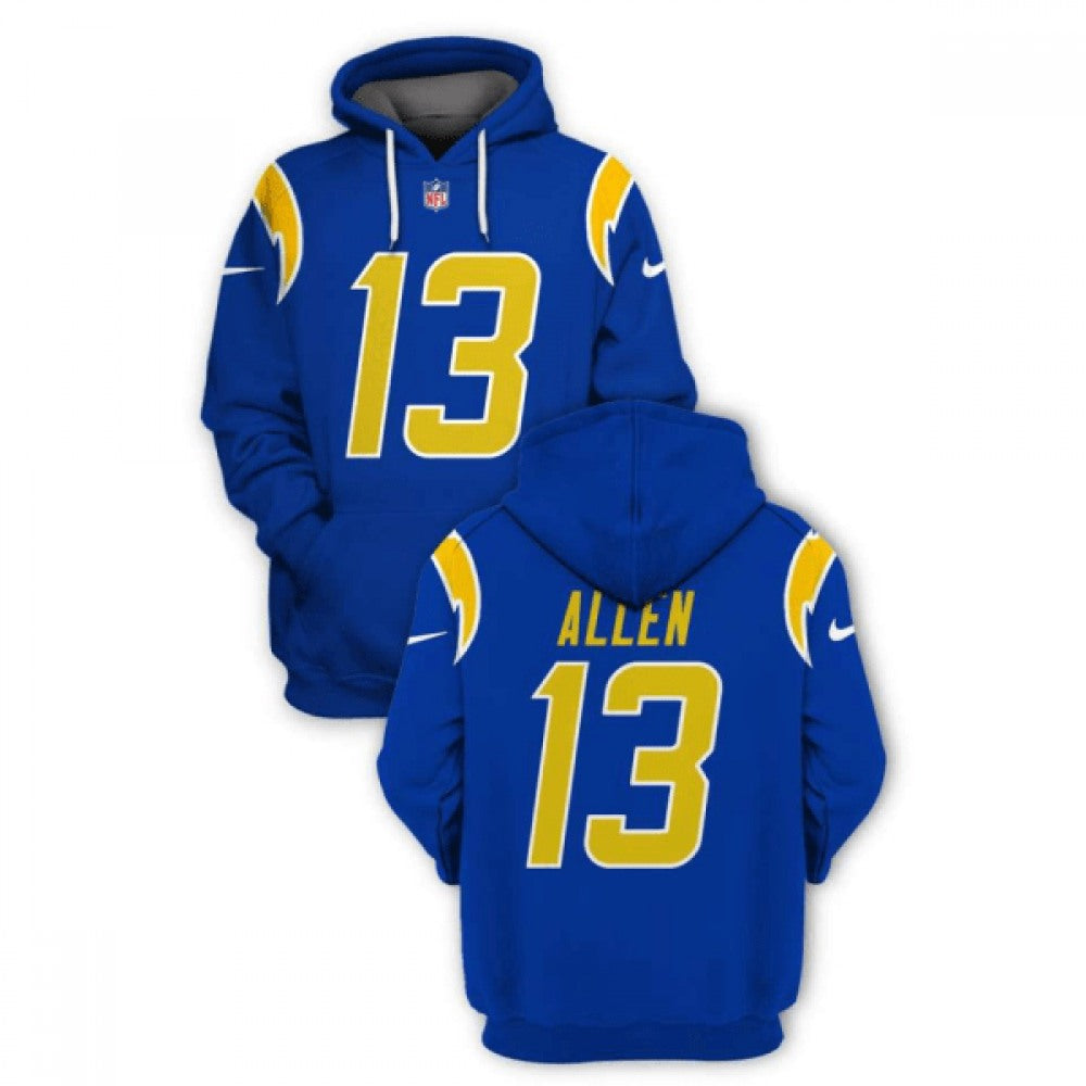 Men's Los Angeles Chargers #13 Keenan Allen 2021 Royal Pullover Hoodie 