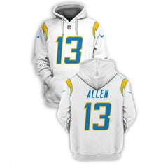 Men's Los Angeles Chargers #13 Keenan Allen 2021 White Pullover Hoodie 