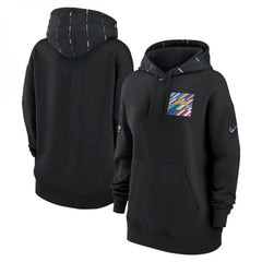 Women's Los Angeles Chargers Black 2023 Crucial Catch Club Pullover Hoodie(Run Small) 
