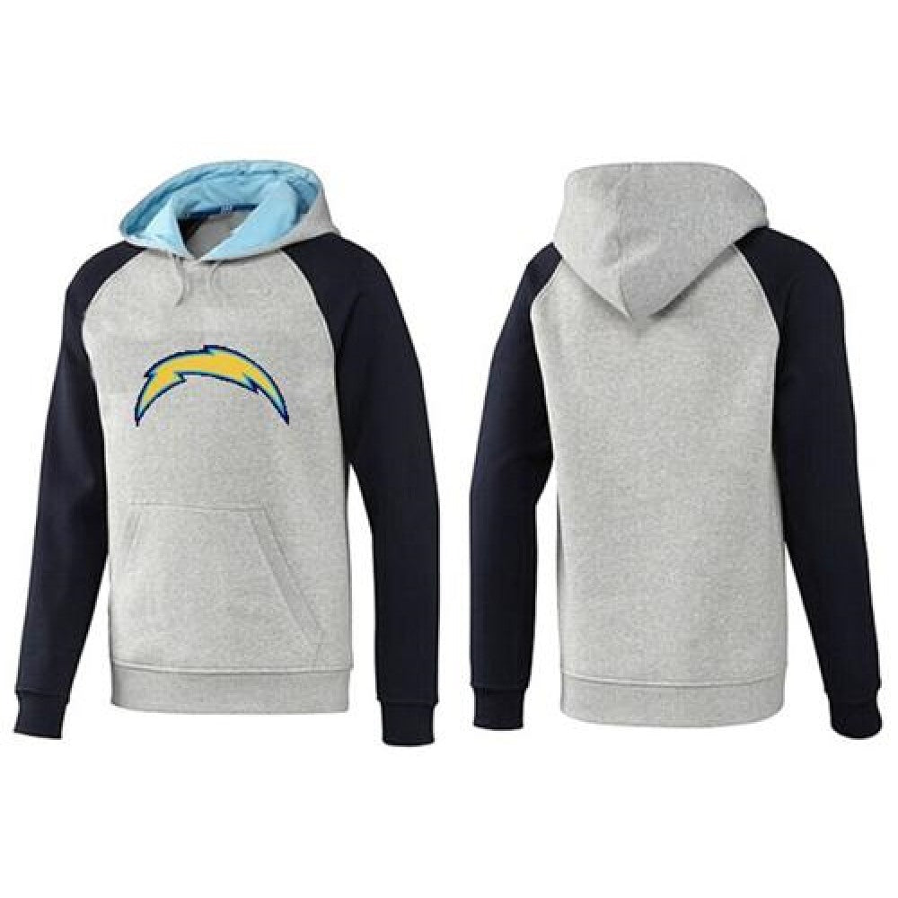 San Diego Chargers Logo Pullover Hoodie Grey & Blue 